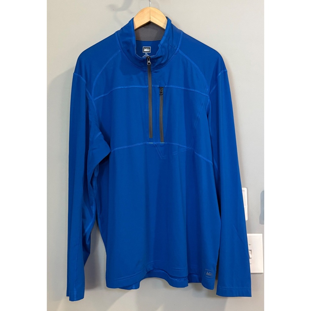 REI Men's Blue Quarter‎ Zip Pullover Long Sleeve Performance Top XL
